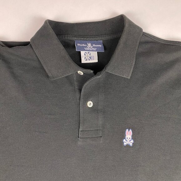 Psycho Bunny Polo Men's Size 7 (XL) 100% Pima Cotton Shirt Black - Picture 3 of 11